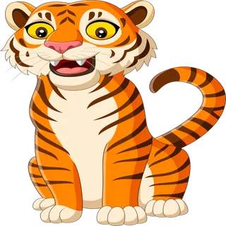 卡通小老虎PNG免抠插画素材可爱动物老虎插画贴图PNG免抠设计素材