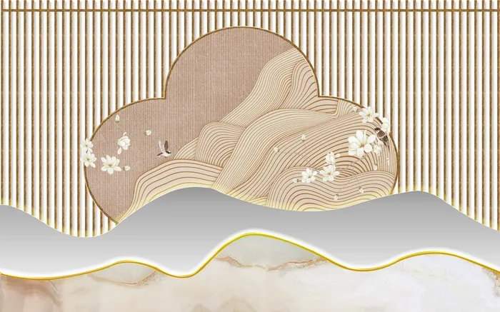 新中式背景墙psd模版下载