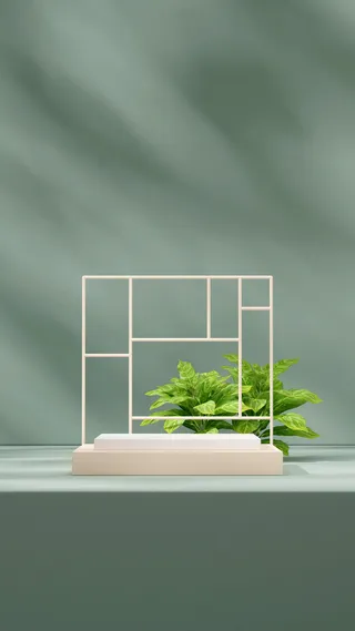 小清新电商c4d场景展台合层背景