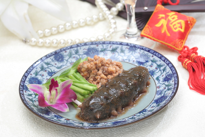 香葱肉沫烧海参 (1)