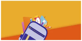 橙色时尚开学季宣传展板背景