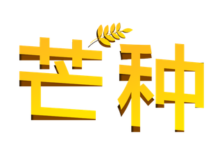 芒种二十四节气免抠素材艺术字