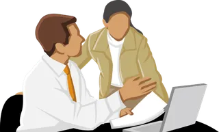 彩色矢量卡通商务团队人物 免抠