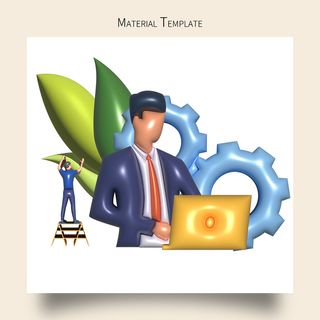 3D立体商务办公会议白领男性插画海报元素