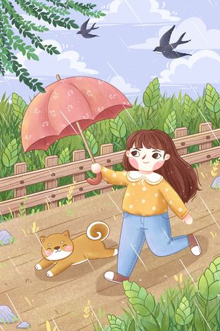 谷雨二十四节气海报设计