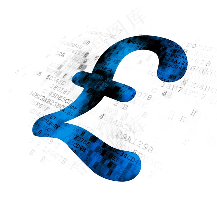 蓝色的英镑符号