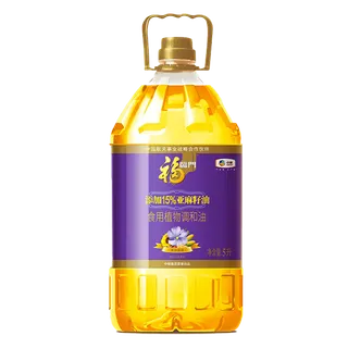 中粮福临门亚麻籽调和油5升超市商品白底图免抠实物摄影png格式图片透明底