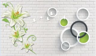 雕塑兰花砖墙背景墙