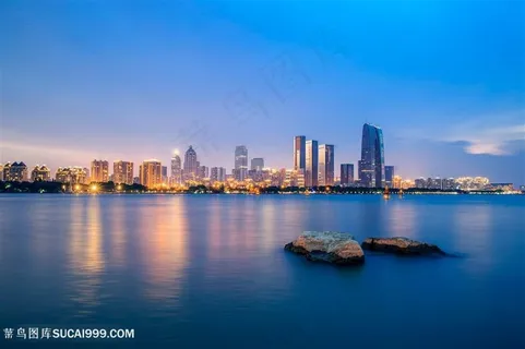 苏州金鸡湖风光图片素材