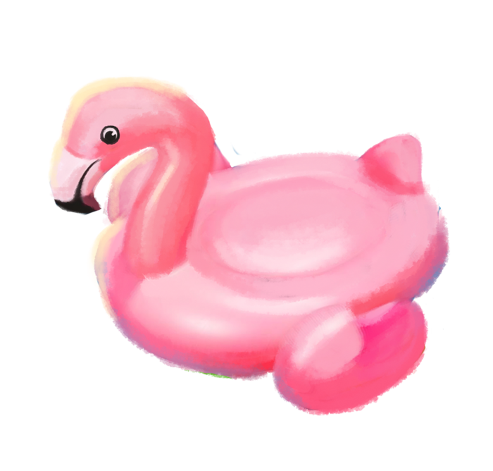 火烈鸟素材水粉画