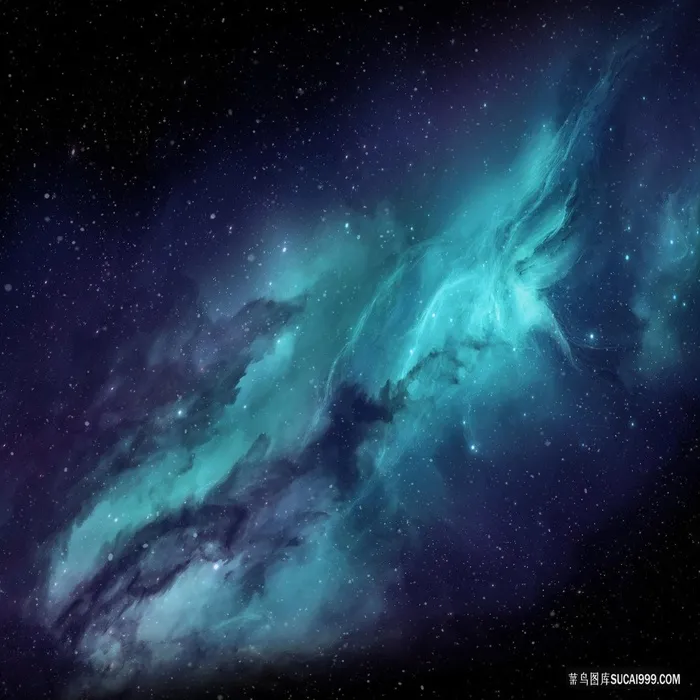 蓝色星空星河背景