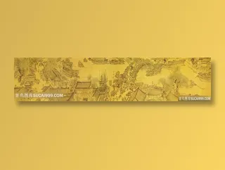 中国风界画古代市井风光图