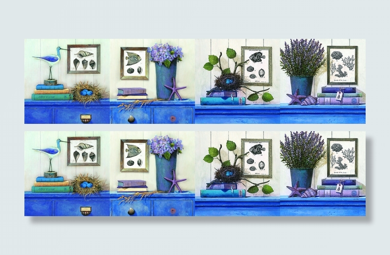 油画花瓶蓝色装饰画psd模版下载