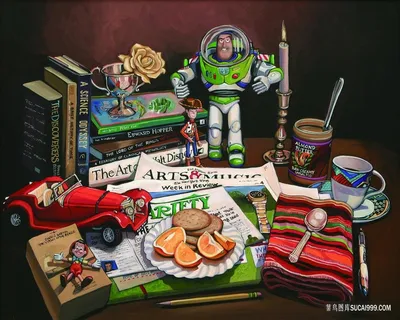 唯美酒杯蜡烛餐桌油画