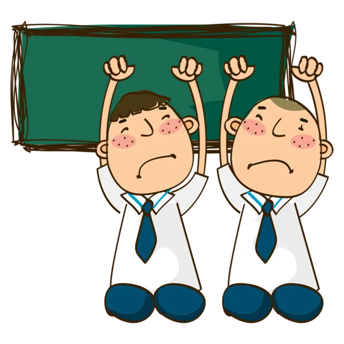 学生卡通对比