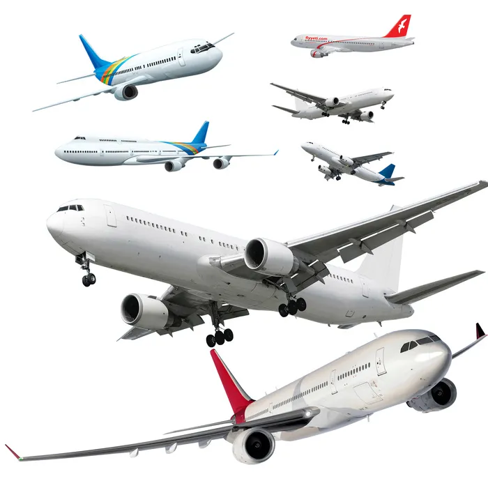 免抠各种白色飞机图片psd模版下载