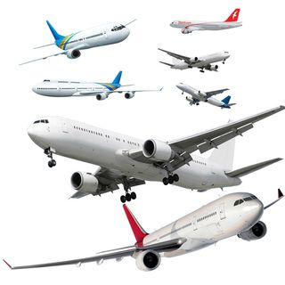 免抠各种白色飞机图片