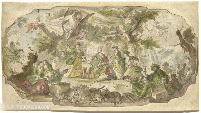 唯美人物油画风景画