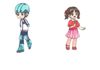 交通手绘卡通人物运动