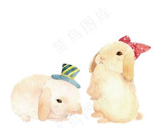 小兔子卡通可爱中秋节动物