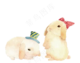 小兔子卡通可爱中秋节动物