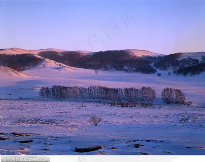 大地风光-沙漠中的雪景