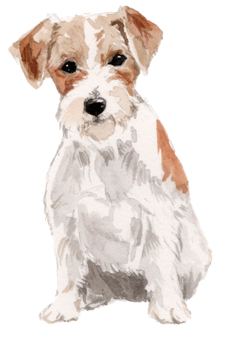 狗狗水彩画插画免扣素材可爱宠物狗