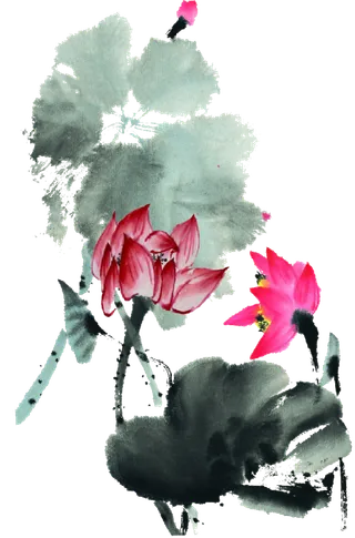中国风国画水墨花卉素材