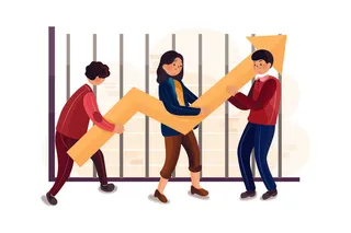 扁平化人物场景办公互联网等距ai矢量设计网页海报UI素材插画