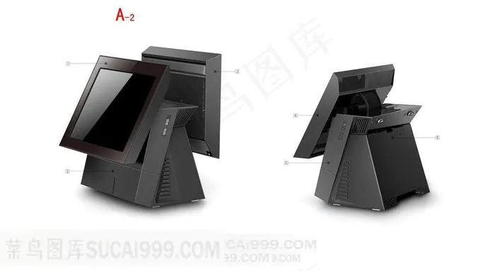 POS双屏一体机高清产品图素材