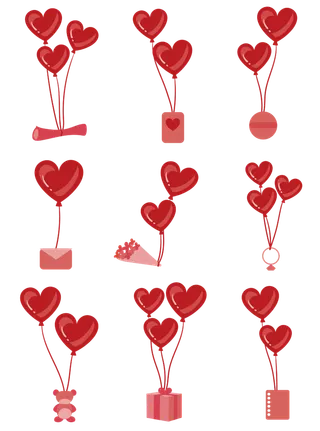 情人节爱心气球素材