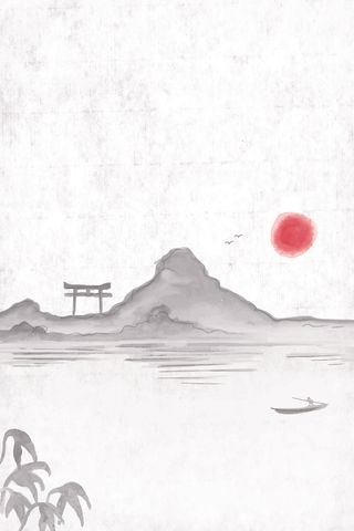 中国风传统水墨古风古典展板边框工笔画PS海报背景平面广告Ai设计素材