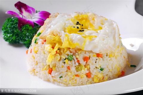 中华美食潮食扬州炒饭实拍摄影图