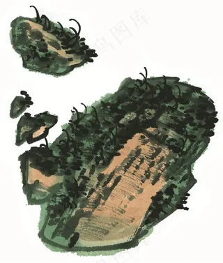 水墨山石国画欣赏jpg素材