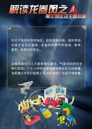 解读龙卷风天气科普海报