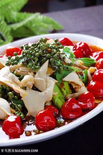 泡椒黄喉中华美食摄影图