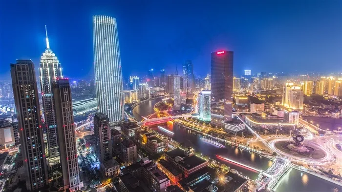 城市夜景津夜