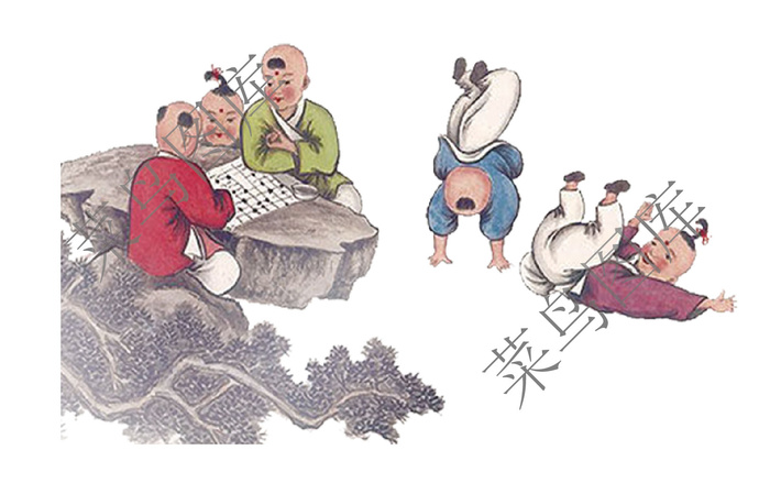 小孩，儿童下棋图片psd模版下载