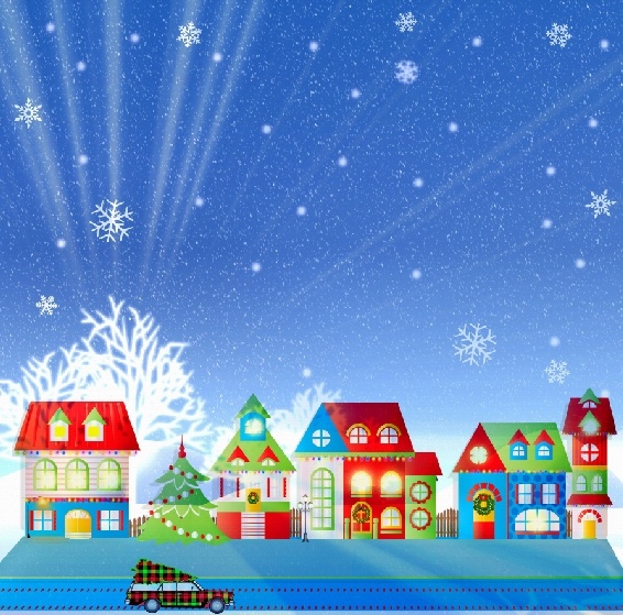 圣诞节雪花装饰风景