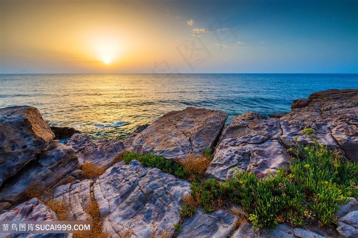 高清唯美日落海边海岸风景图片