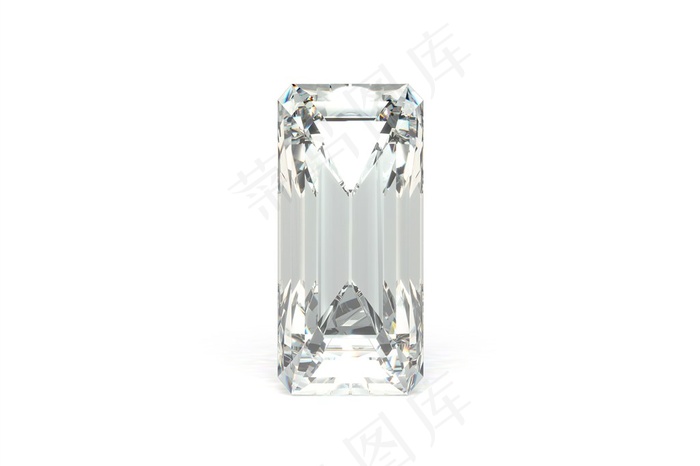 长方形切面钻石展示高清图片