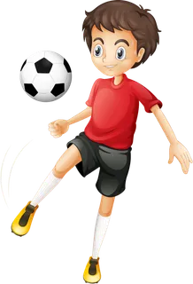 卡通踢足球