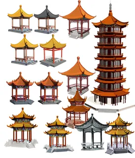综合亭子装饰画素材