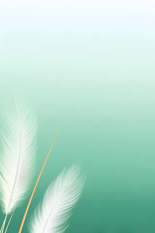 清新大气绿色芦苇羽毛背景