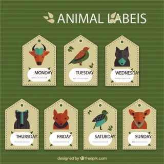 免抠动物吊牌标签