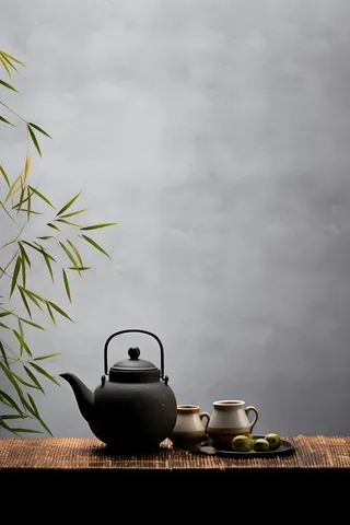 简约古风煮茶典雅背景