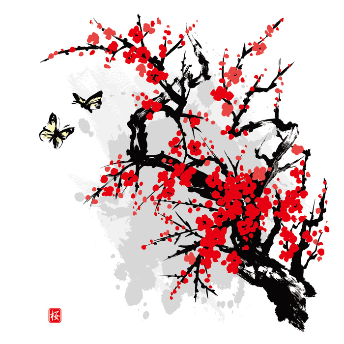 中国山水画水墨图案素材14