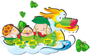 端午节插画创意卡通龙舟粽子png免扣素材