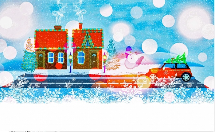 圣诞节雪花装饰风景