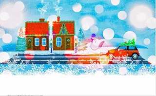 圣诞节雪花装饰风景